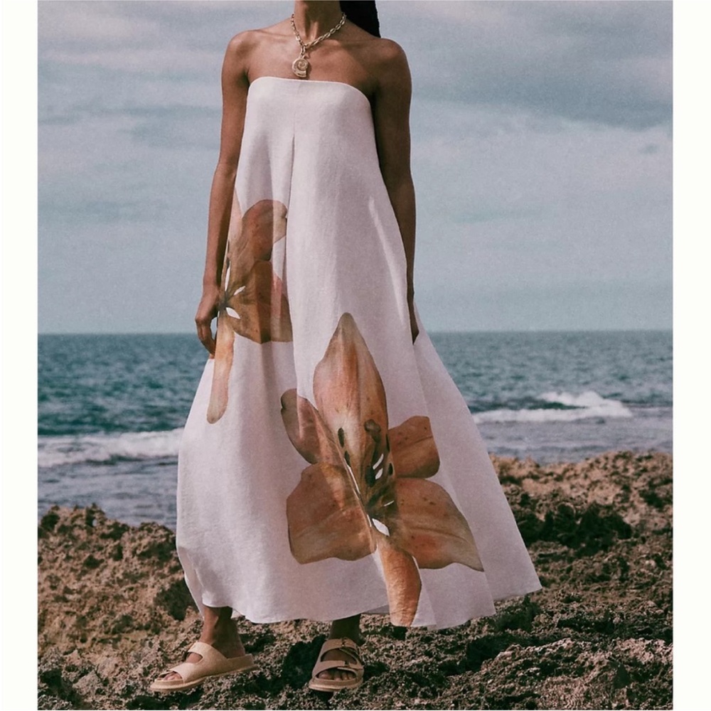 Significant Other Parisa Bandeau Linen A-Line Maxi Dress